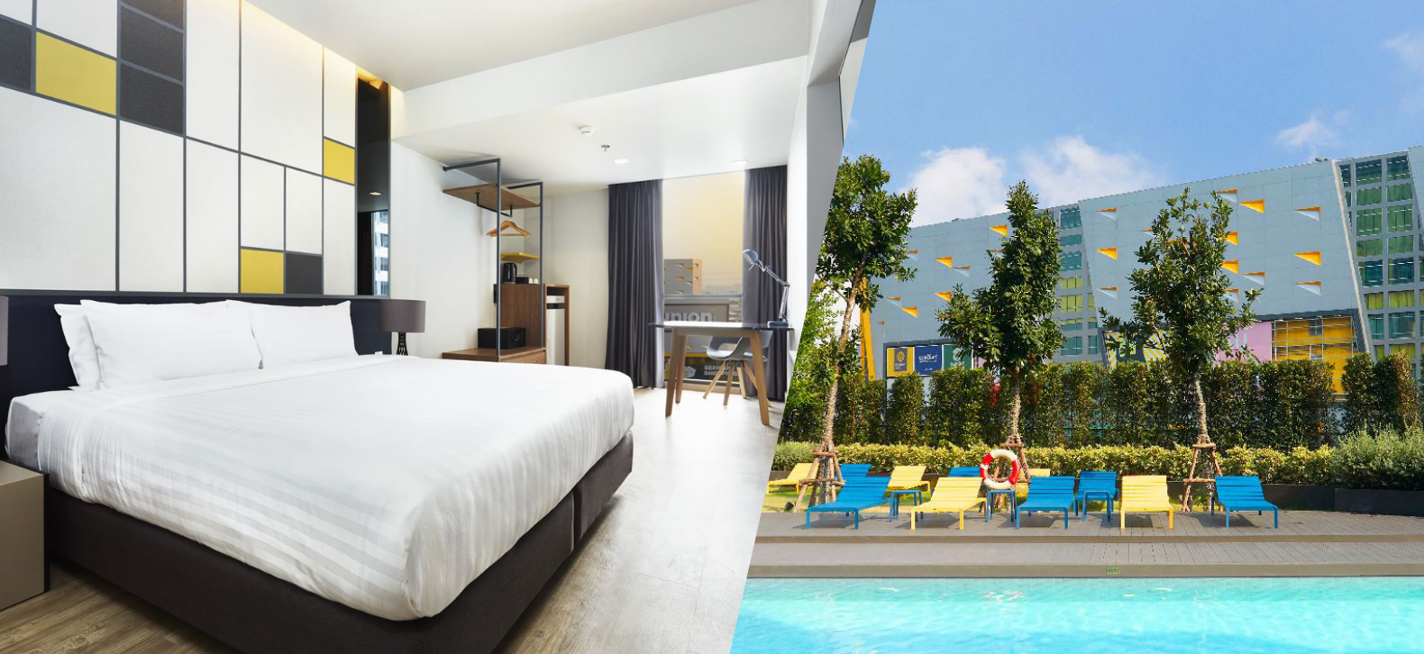 โรงแรม 4 ดาว The Quarter Ladprao By UHG Hotel พักผ่อนสบาย  สะอาดบรรยากาศส่วนตัว พร้อมบุฟเฟต์อาหารเช้า - Makalius.co.th